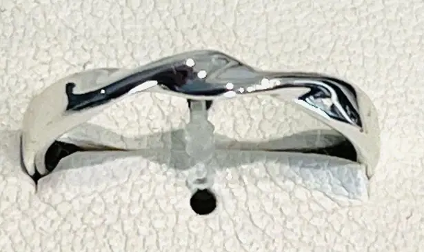 NEW Cubic Zirconia TRIO RING SET Size 8 Silver Plate 3 Stack Rings And Now This