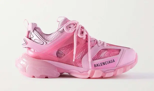 Balenciaga Track Clearsole Logo-Detailed Sneakers in Pink, Size 37 New +Dust Bag