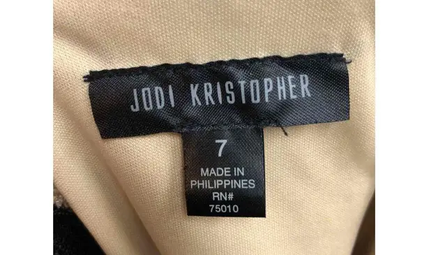 Jodi Kristopher Cream Lace Bodice Flared Cocktail/ Prom Dress Size 7