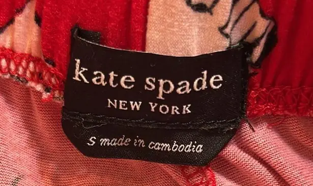 Kate Spade  red holiday soft and cozy Christmas print pajamas set size small