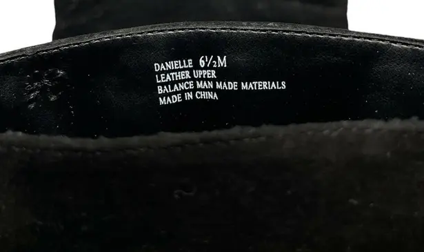 Womens Markon Danielle Black Leather Seude Slouchy Scrunched Round Toe Boots 6.5