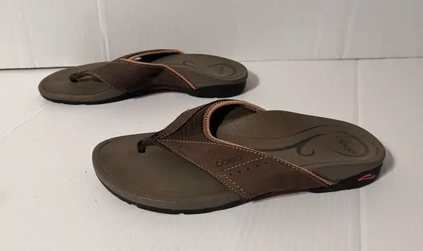 Abeo brown flip flop sandal shoe women size 7