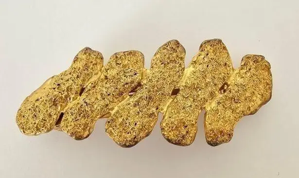 Dolce Vita Gold Gilt Hair Barrette Gold tone textured metal