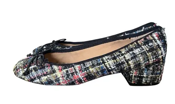 Steve Madden  Black Cherish Tie Block Heel Slip On Tweed Ballet Flats size 7.5 - Image 6