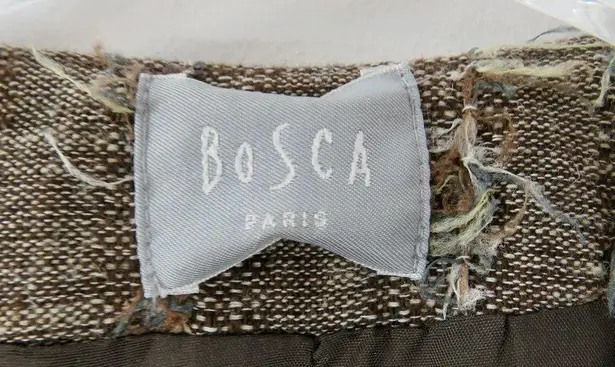 Bosca 1990s Vintage Brown Tweed Jacket Stunning Knit Frayed Twee Jacket Small Size M