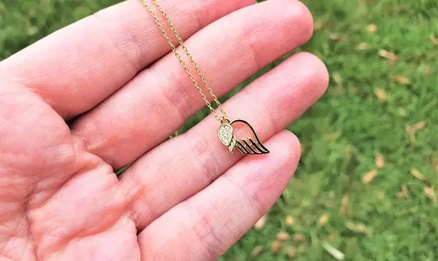 925 Sterling Silver Necklace Dual Pendent Angel Wings 14k Gold Vermeil