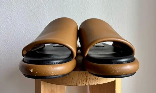 Proenza Schouler 20mm Pipe Padded Slide Sandal - Brown Leather Sz 39