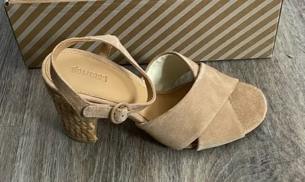 Soludos Olivia Leather Heels in Desert Size 9
