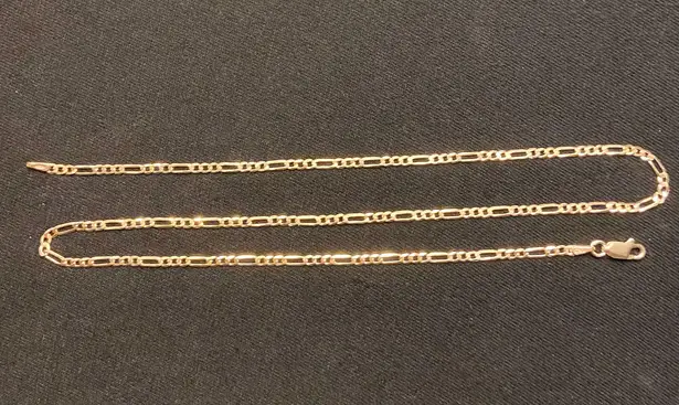 Gold Chain Figaro 16in 2mm .925 Italy Stamped