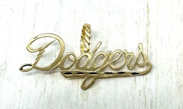 L.A. DODGERS 14K solid script logo pendant by Michael Anthony, NWOT Gold
