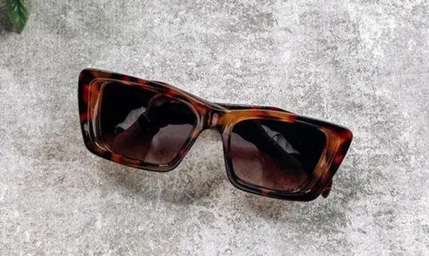 Boutique Tortoise Shell Brown Rectangle Sunglasses