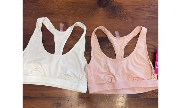 Commando  White & Apricot Stretch Cotton Racerback Bralette Bundle Sz S NWT thumbnail 1