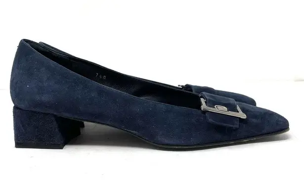 Joan & David vintage navy blue suede low heel flats, made in Italy, size 7.5