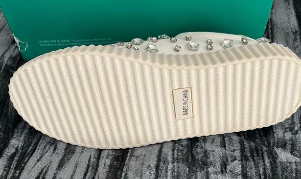 Women's White Embellished Sneakers by Lauren Lorraine Size 10
