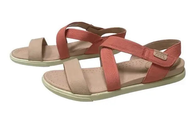 Ecco  Damara crisscross pink leather sandals 10