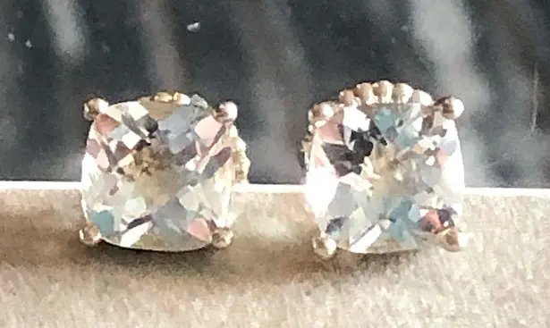 John Hardy White Topaz Cushion Cut Sterling Silver Rope Design Stud Earrings