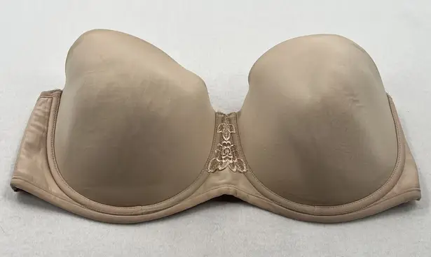 Vanity Fair Womens 42D Tan Underwire Padded Back Closure Strapless Bra