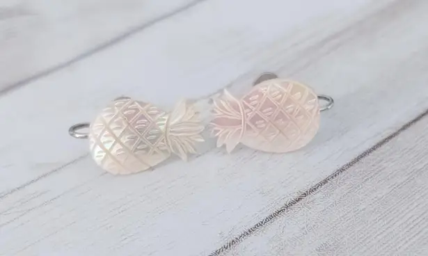 Vintage Screw On Earrings Cream Pineapple with Slight Iridescence