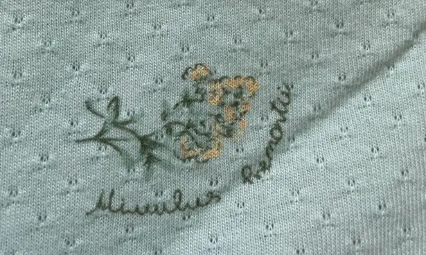 Vintage Minty Green Botanical Floral Top Garden Flowers