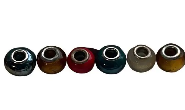 5 Pieces Vintage Glass Beads Charm Jewelry Accessories Blue