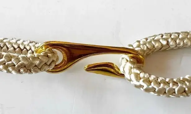 Motion‎ East Vintage Rope Belt Wood Bead Gold Beads 70s Style Boho Women’s Large Brown