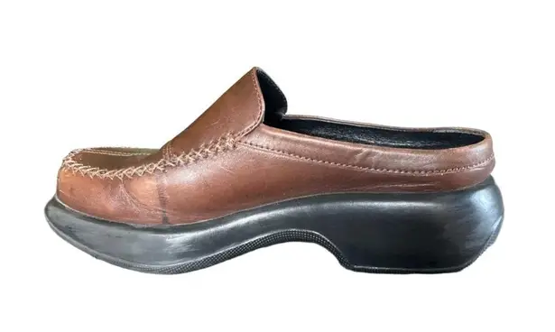 Dansko  brown leather square toe chunky slip on loafer size 40 (9.5-10)