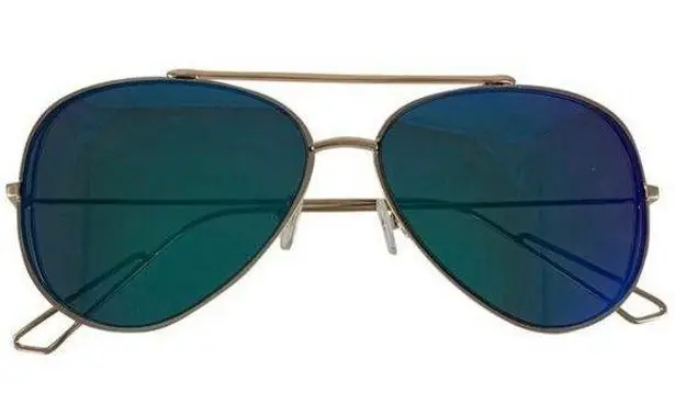NK Mirror Gold Blue Green aviator sunglasses