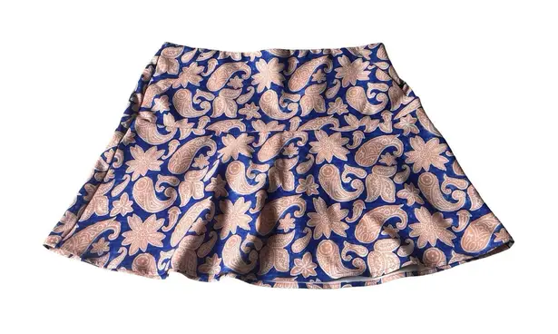 Polo Ralph Lauren Golf Womens L Orange Blue Paisley Skort Tennis Workout Size L