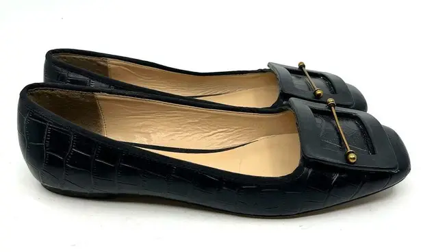 Zac Posen  Vonte Skimmer Black Leather Flats Women's 8.5 US