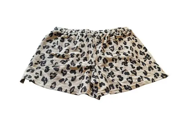 MarleyLilly Terry Lounge Shorts Leopard Print Elastic Waist Casual XL NWT