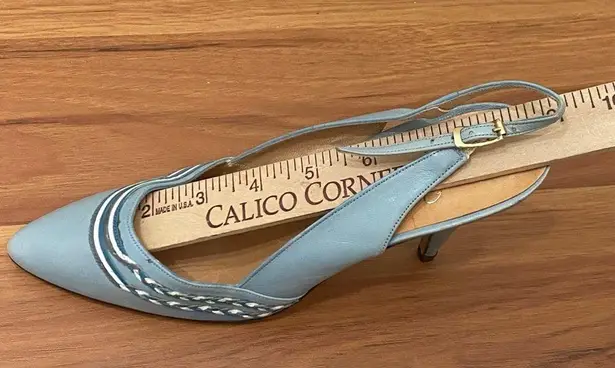 Ferragamo ROSINA SCHIAVONE Blue Slingback Heels Size 7M