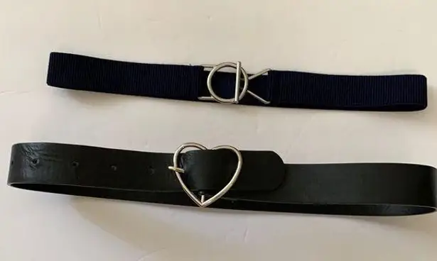 Lot of 2 belts black brandy Melville blue stretch Excellent Condition