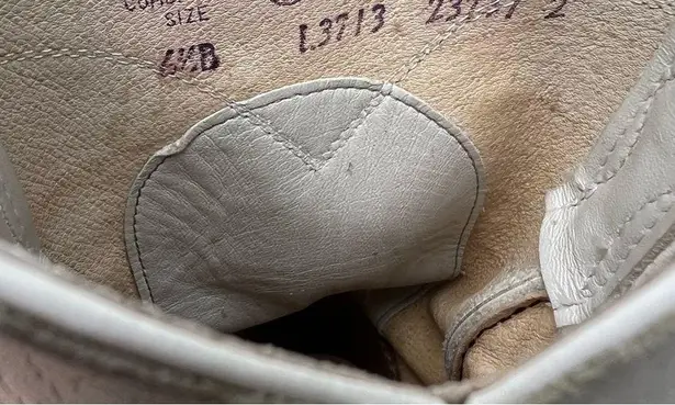 Justin Boots Vintage 90s White Eggshell Pearl Roper Pull On Cowgirl Western 6.5B