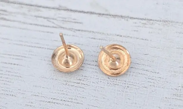 Gold Tone & Clear Gem Dainty Stud Earrings