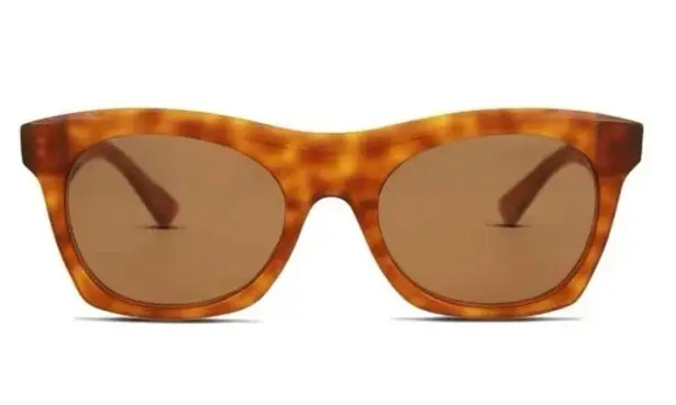 Bottega Veneta NEW Tortoiseshell Square Thick Sunglasses Havana Brown Square Cat