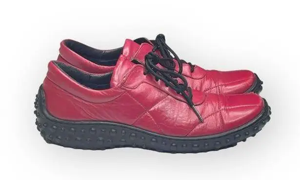 Jacques Cohen 𖦹 Hipster Chic Quilted Leather Sneakers 𖦹 Fire Engine Red 𖦹 8M Size 8