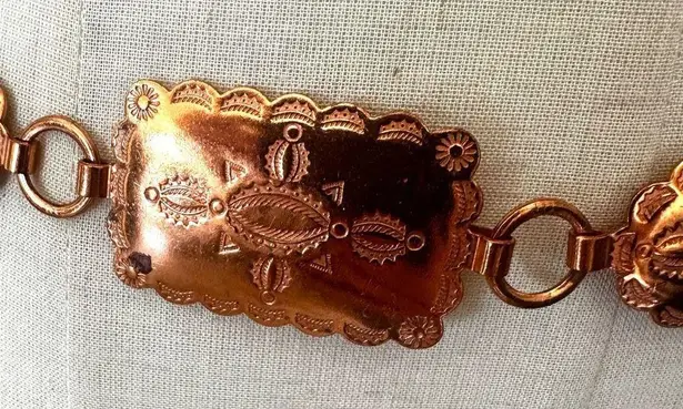 Vintage Copper Concho Belt • Hand