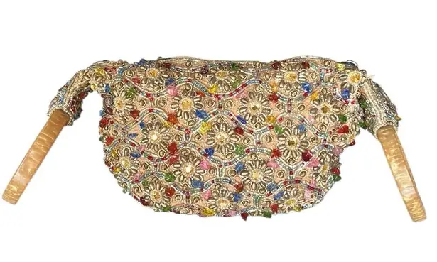 Sand Blossom Wristlet Bag Retailed for 98.00 Gold