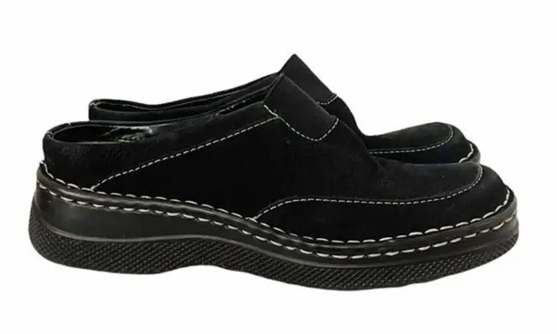 High Sierra Andie Black Suede Clog Mule With Contrast Stitching Womenâs Size 7