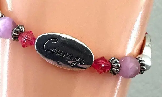 Breast Cancer Awareness Bracelet ā Hope, Strength, Courage Pink