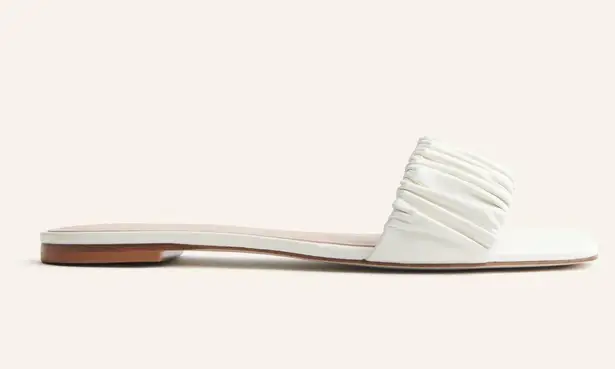 Reformation Marcella Ruched Flat Slide