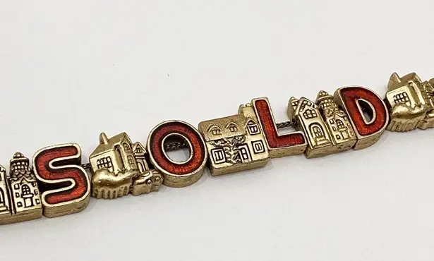 Vintage Realtor “SOLD” House Slider Charm Bracelet