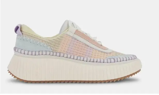 Dolce Vita Dolen Platform Sneakers Pastel Knit Size 8.5 GUC Chunky Sole Pink