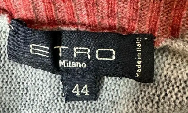 Etro Art Deco Wool Cashmere Silk Skirt IT44 US 8 Purple