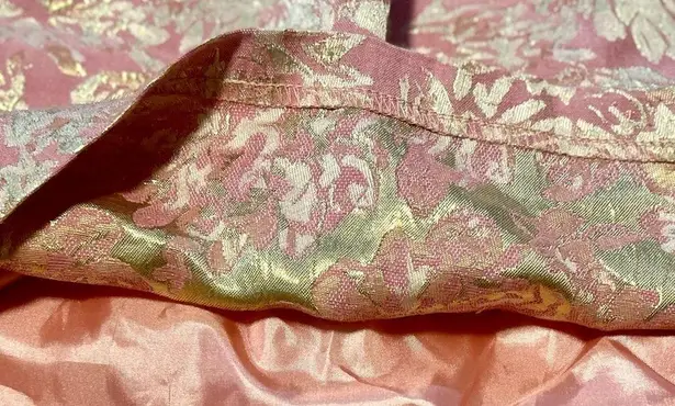 Twenty One Pink & Gold Metallic Embroidered Skirt