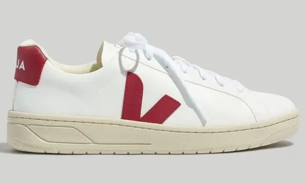 VEJA Madewell + Vegan Leather Urca Sneakers in White Marsala