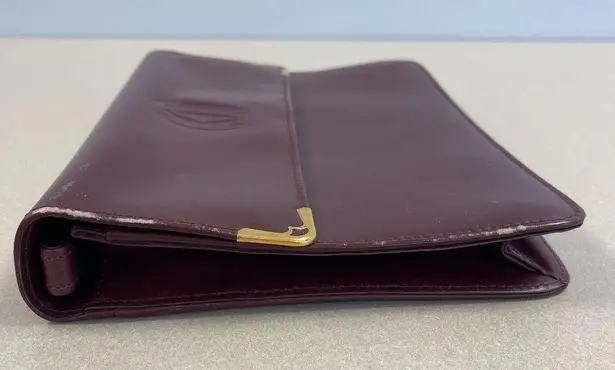 Must de Cartier Burgundy Leather Clutch w/ Retractable Strap - Preowned