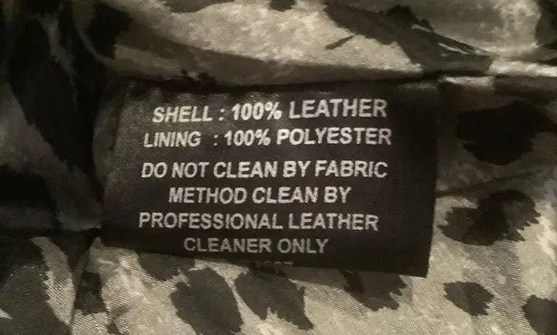 Kenna T womens biker core leather moto jacket black button front size medium