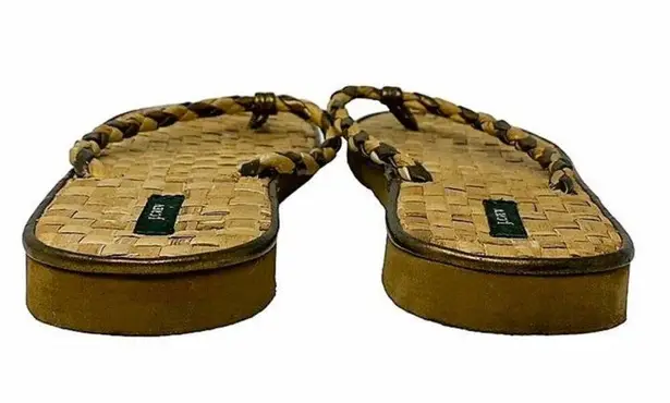 JCREW Woven Braided Bamboo Summer FLIP FLOPS Sandals Shoes ~ Women's 9 Brown