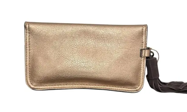 NWT! Trenditions Catchfly Women's Fringe Clutch Wristlet in Rose Gold